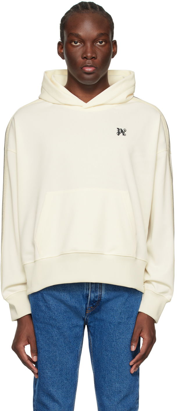 Pulover Palm Angels Monogram Track Hoodie "Off-White" Bež | PMBD043R24FAB0010310