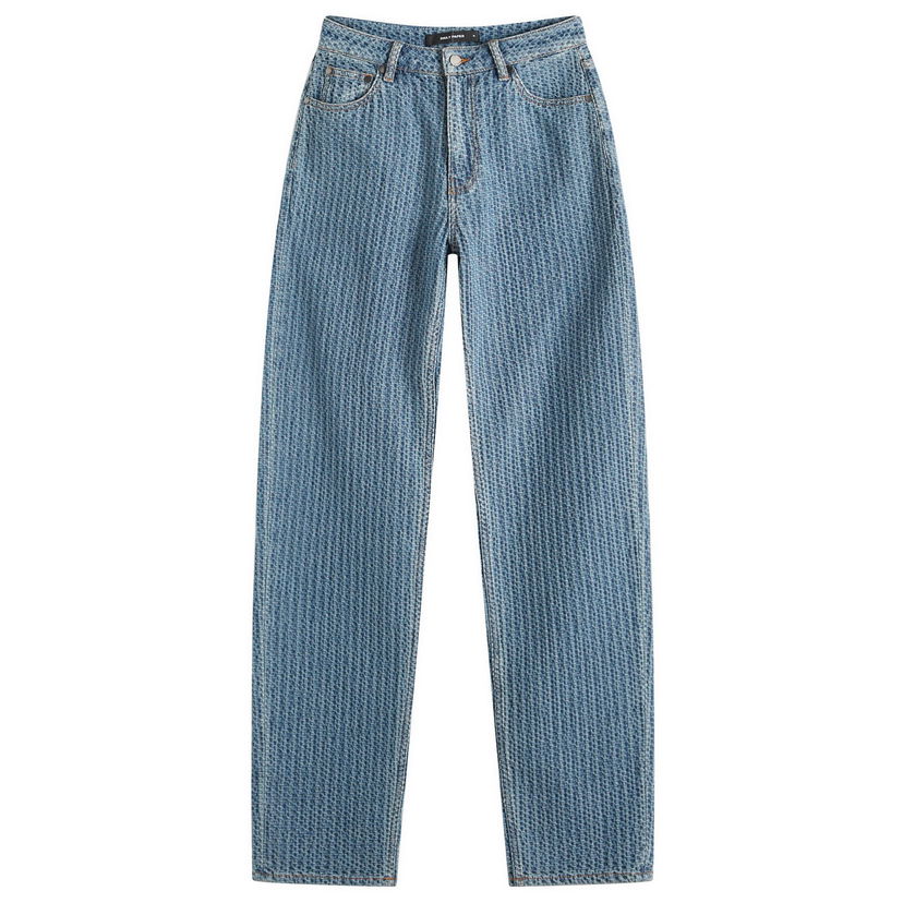 Kavbojke DAILY PAPER Daily Paper Women's Tapered Relaxed Jeans Modra | 2511100