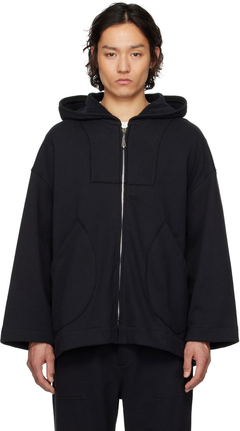 Pulover Bode Bode Sideline Zip-Up Hoodie Črna | MRS25CS054