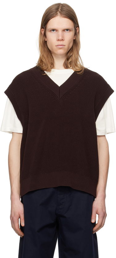 Pleteni pulover Studio Nicholson Studio Nicholson 5GG Knit Vest Rjava | CULKIN SNM - 1305, 0