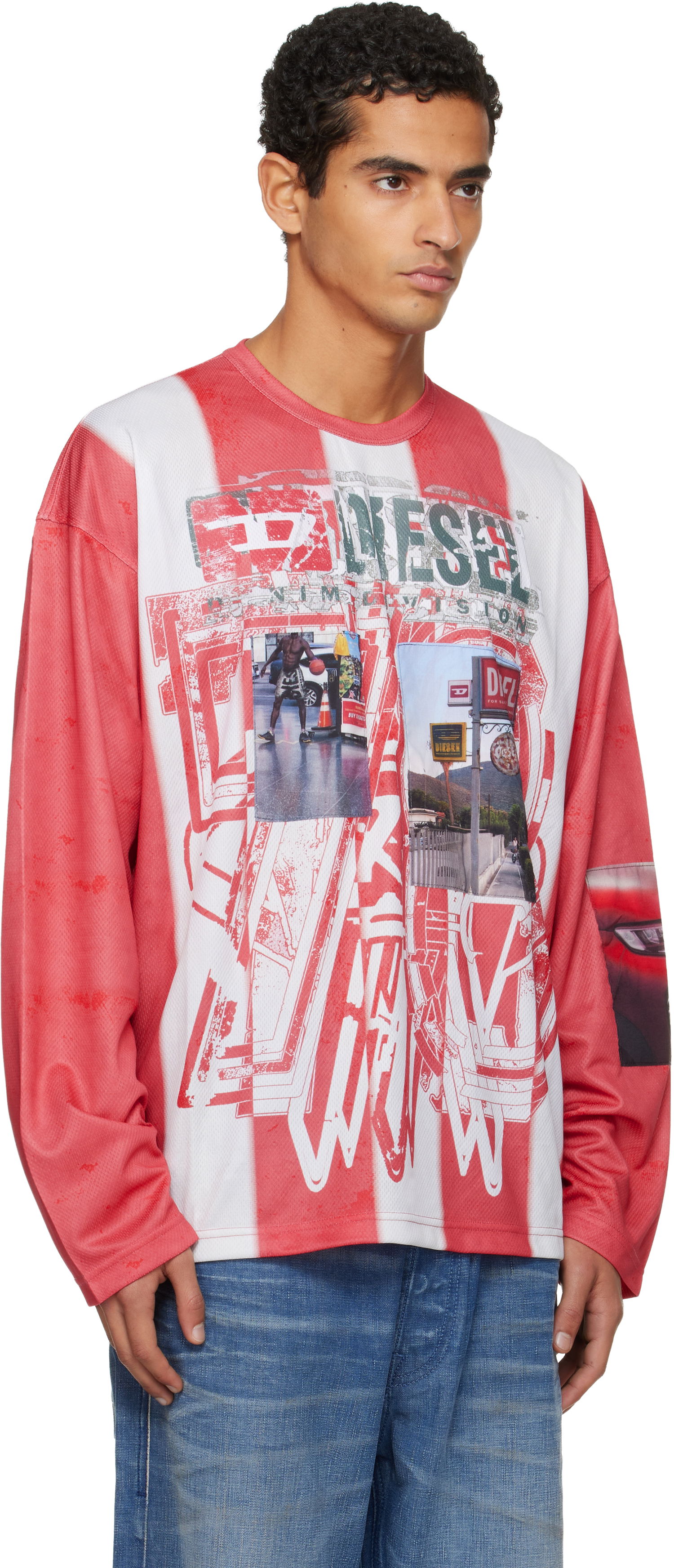 Majica Diesel T-Ruby Striped Graphic Long Sleeve T-Shirt Večbarvna | A19539-0LKCC-42AA, 1