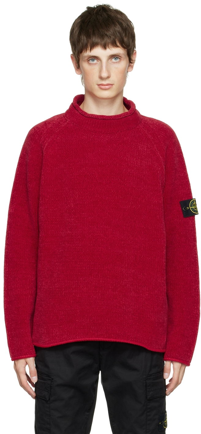 Pleteni pulover Stone Island Chenille Rdeča | 7715513A5, 0