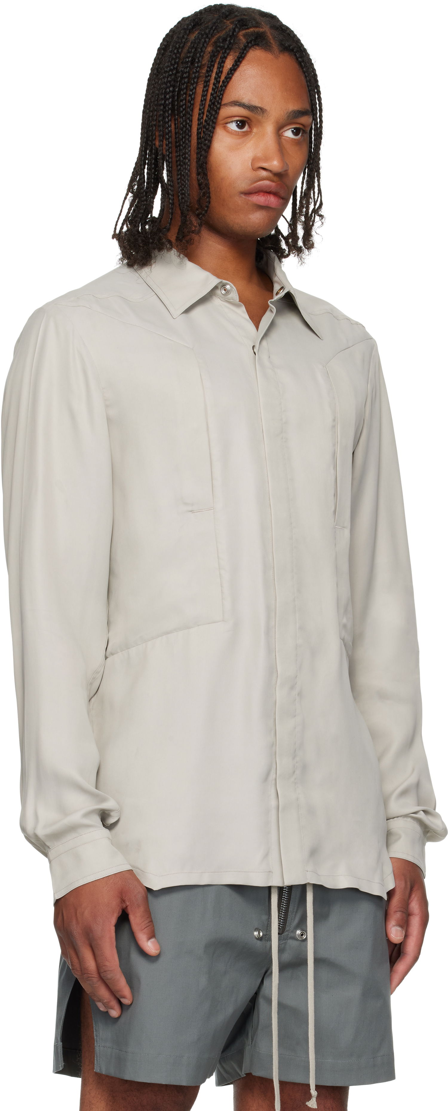 Srajce Rick Owens Rick Owens Concordians Fogpocket Shirt Bež | RU02E1237 HSCH, 1