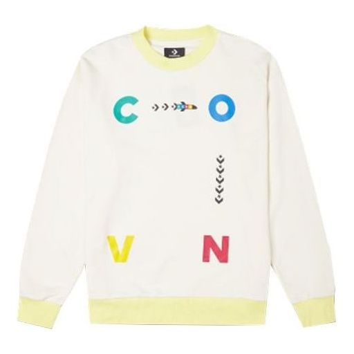 Pulover Converse Sports Contrast Letter Print Crew Neck Sweatshirt Bela | 10022414-A02