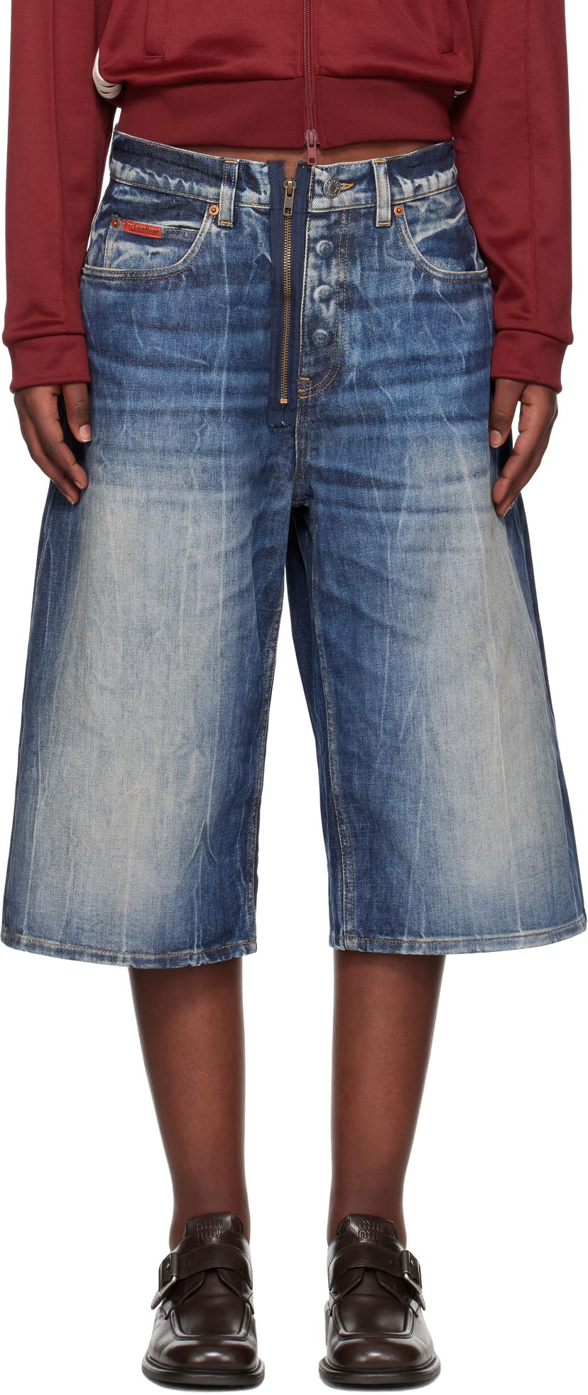 Kratke hlače Martine Rose Martine Rose Zip Denim Shorts Modra | 247WD07515