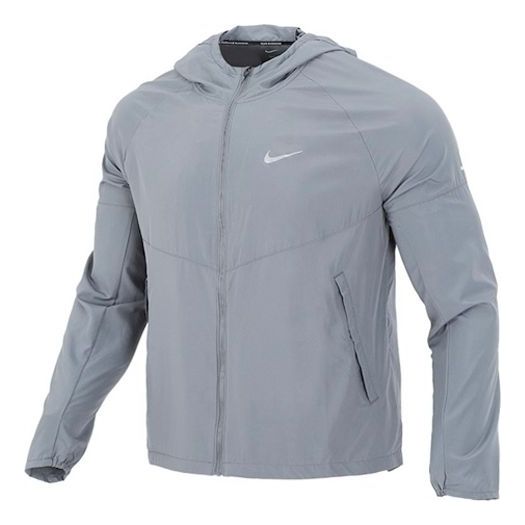 Vetrovka Nike Reflective Logo Woven Hooded Jacket Siva | DD4747-084