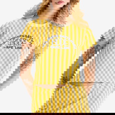 Majica Bode Bode Striped T-Shirt with Logo Print Rumena | WRS25CS023-YLMLT, 2