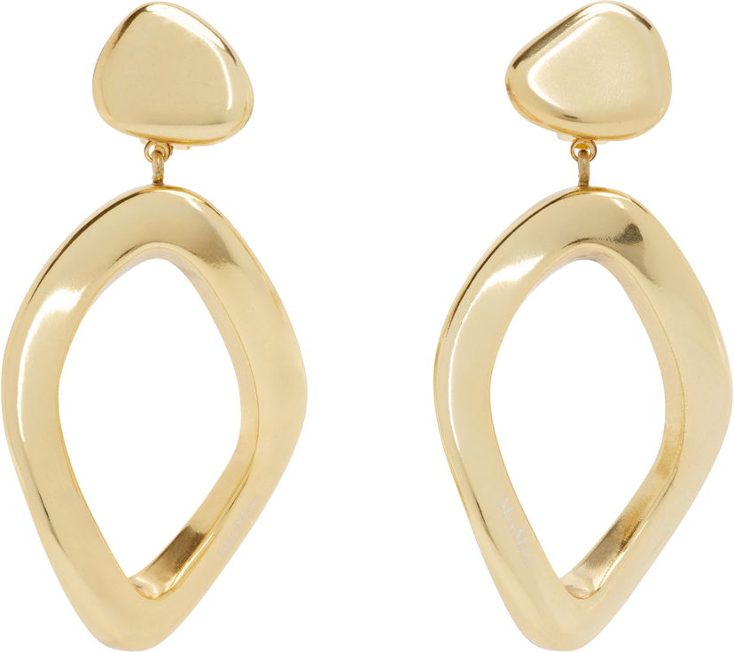 Uhani Max Mara Max Mara Gold Gommoso Drop Earrings Kovinski | 2514751072600