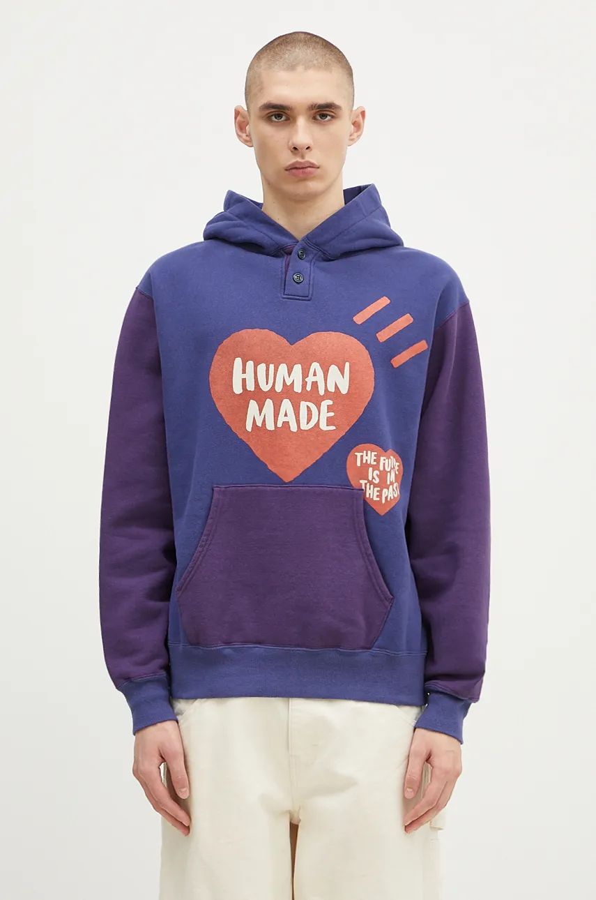 Pulover Human Made Colorblock Hoodie With Print Lila | HM28CS023, 0