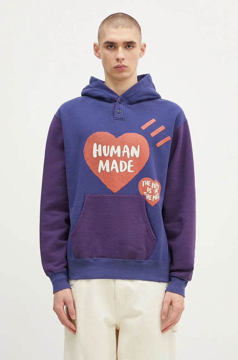 Pulover Human Made Colorblock Hoodie With Print Lila | HM28CS023