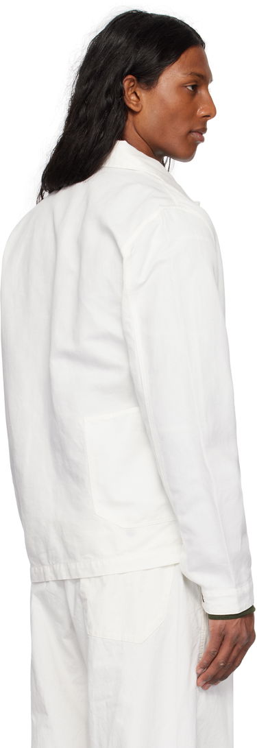 Srajce C.P. Company C.P. Company Lens Cotton Linen Overshirt Bela | 18CMOS102A-006273G, 2