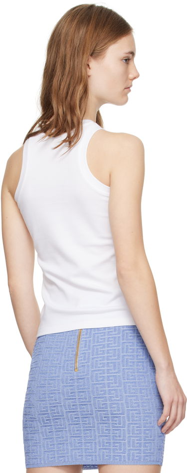 Majica brez rokavov Balmain Balmain Retro 'PB' Tank Top Bela | DF1EB045BC49, 2