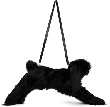 Torba za čez ramo Simone Rocha Simone Rocha Faux Fur Hare Crossbody Bag Črna | BAG197B 0815, 0