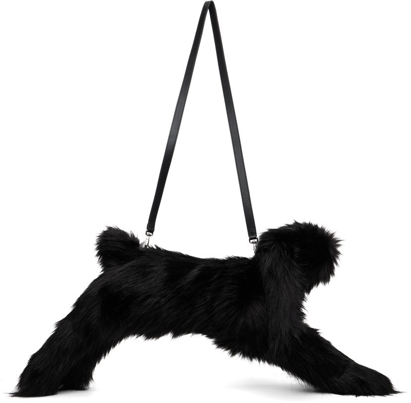 Torba za čez ramo Simone Rocha Simone Rocha Faux Fur Hare Crossbody Bag Črna | BAG197B 0815