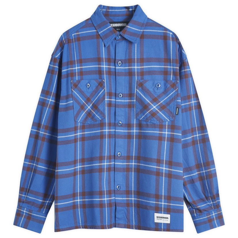 Srajce Neighborhood Tartan Check Shirt Blue Modra | 242BENH-SHM01-BLU