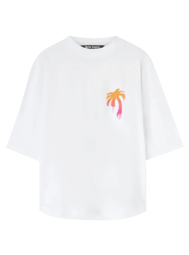 Majica Palm Angels Sprayed Palm Logo Over Tee Bela | PMAA002F22JER0040132
