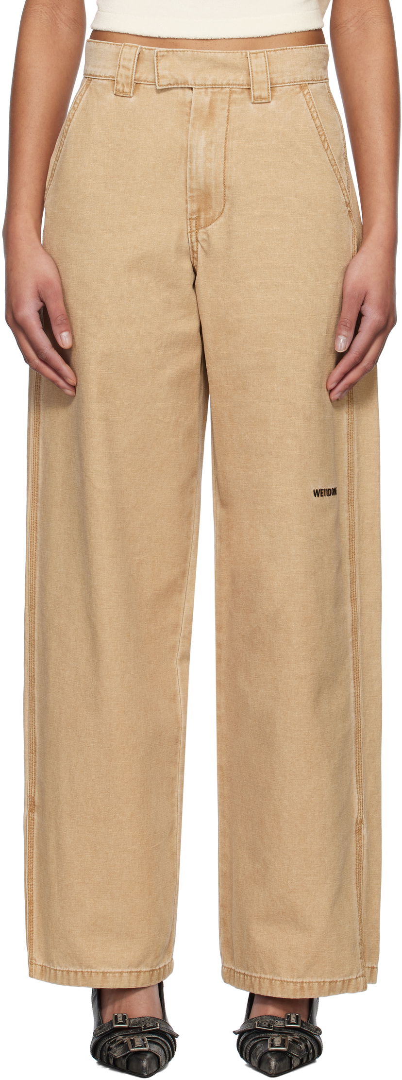 Hlače We11done We11done Work Trousers Bež | WD-PT0-25-288-W-BG