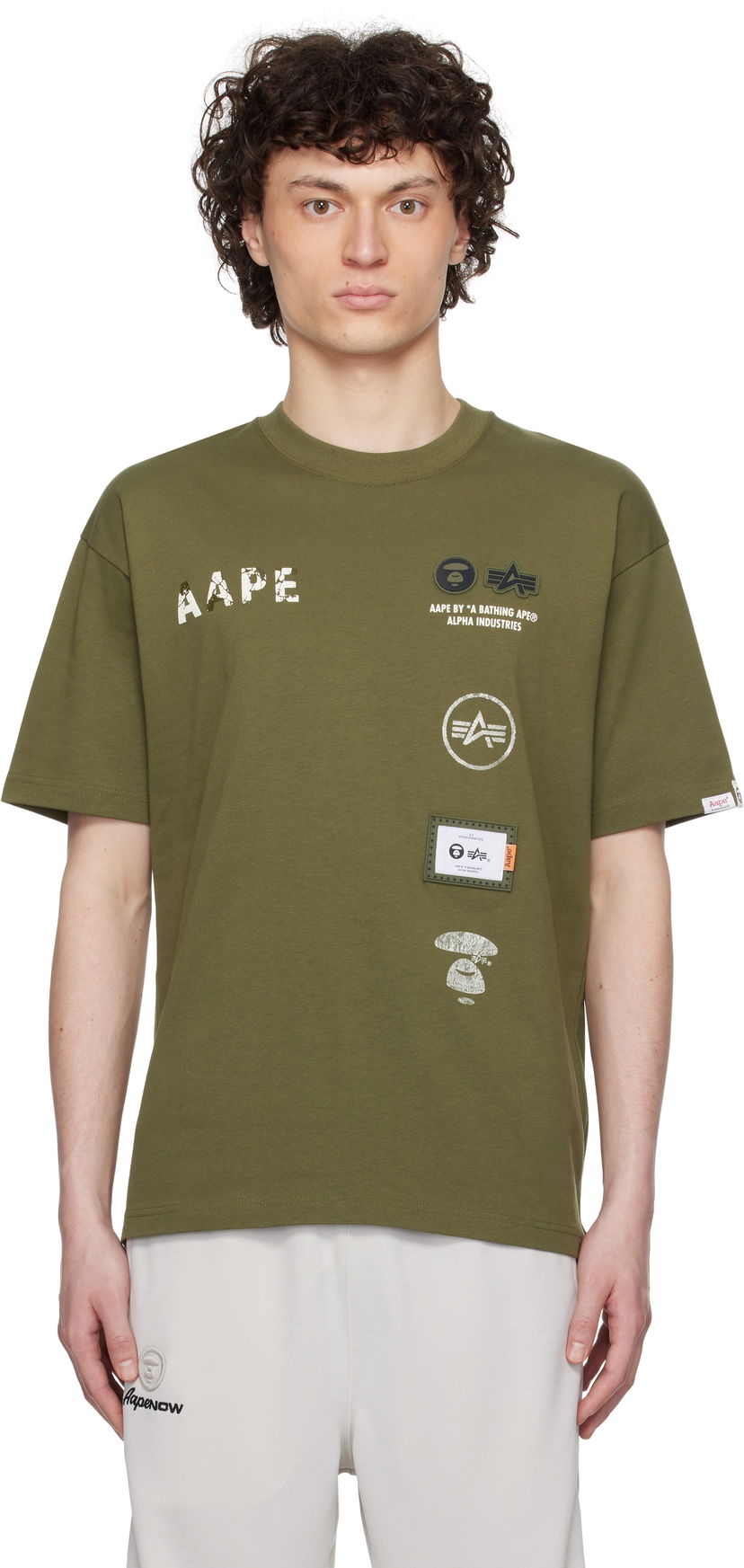 Majica AAPE by A Bathing Ape AAPE by A Bathing Ape Alpha Industries Edition 'Universe' T-Shirt Zelena | AAPTEM9712XXNKHD