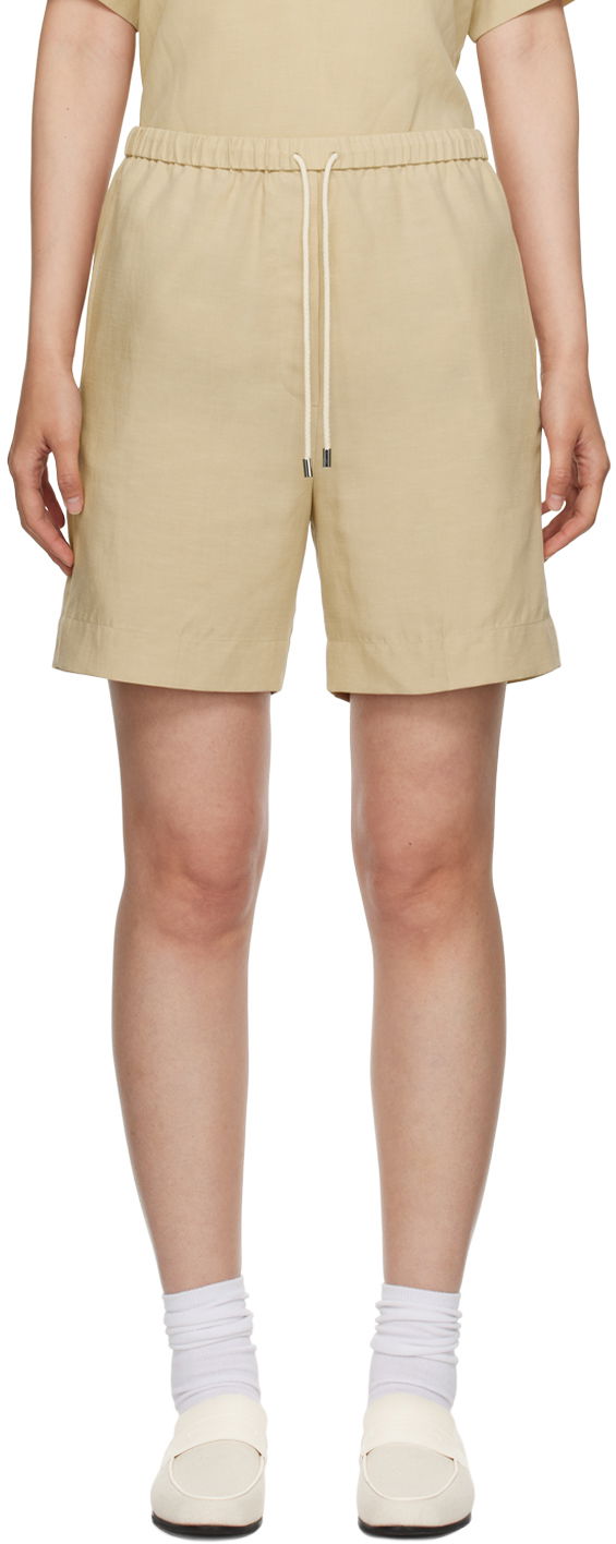 Kratke hlače TOTEME TOTEME Drawstring Shorts Bež | 233-2025-214