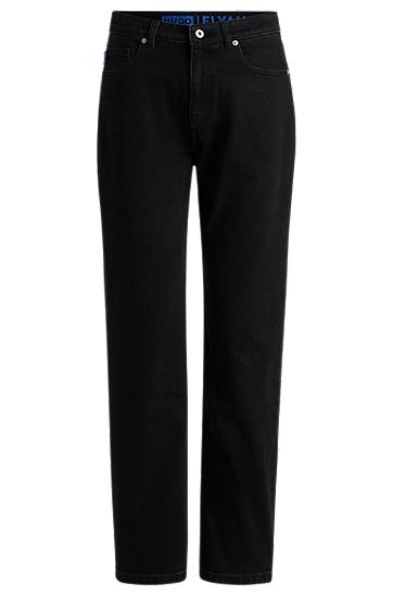 Kavbojke BOSS Straight-Fit Stretch Denim Jeans Črna | 50520606