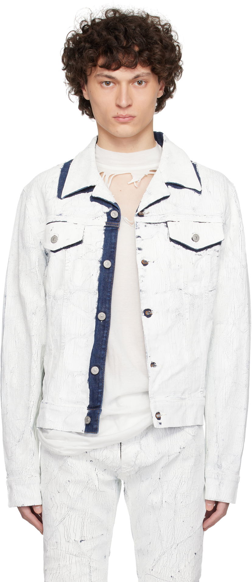 Bomber jakna Maison Margiela MM6 Maison Margiela Sports Denim Jacket Bela | SH2AM0027 M30028