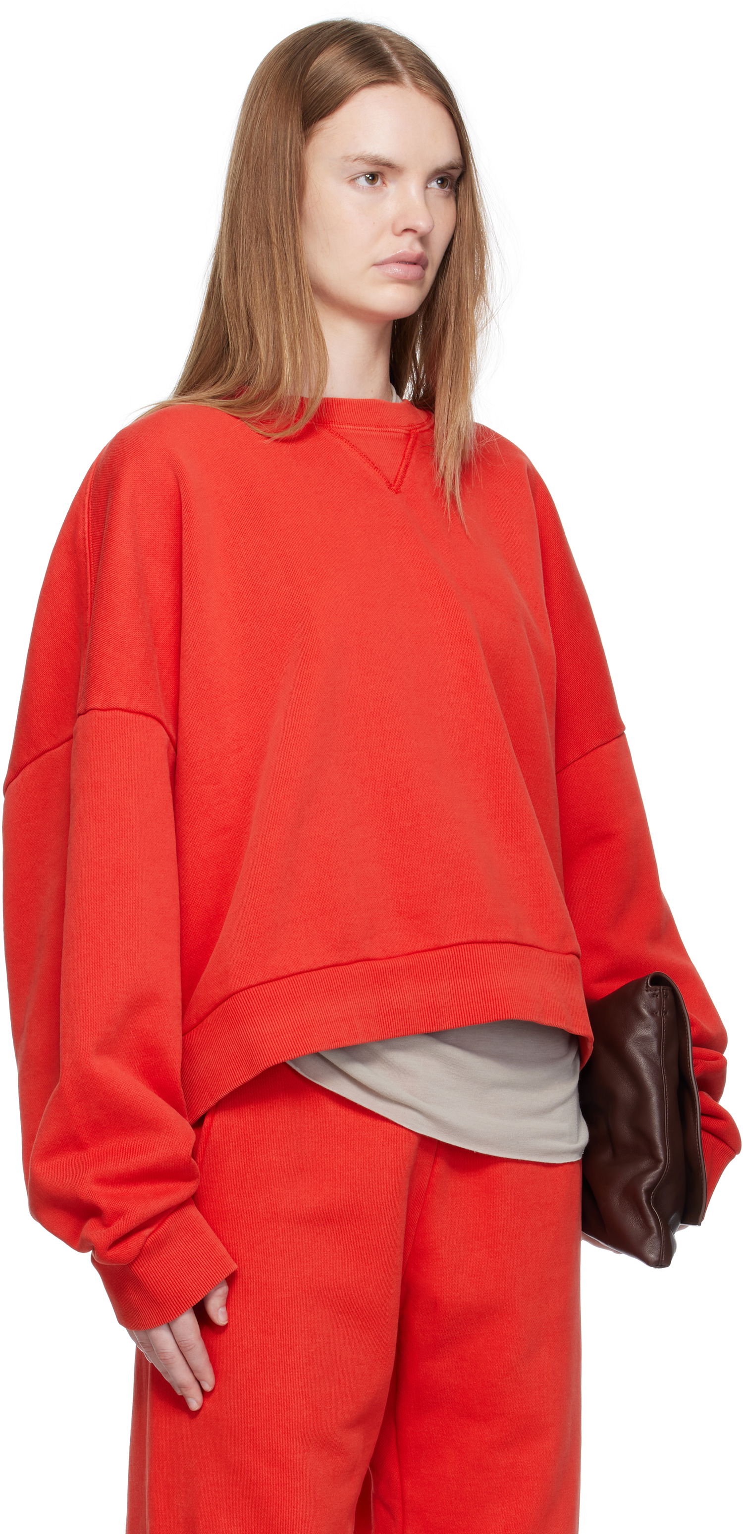 Pulover Entire Studios Entire Studios Box Crew Sweatshirt Rdeča | ES2126CH, 1