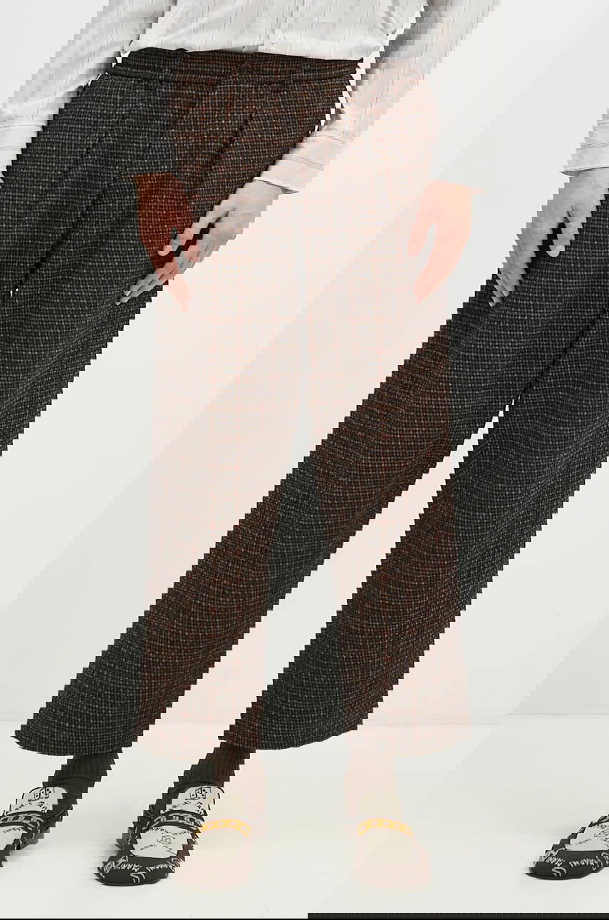 Hlače Universal Works Universal Works Wool-Blend Trousers Rjava | 31156.BLACK, 0