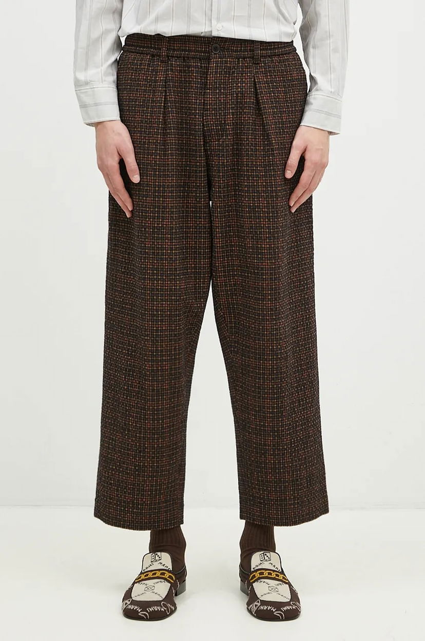 Hlače Universal Works Universal Works Wool-Blend Trousers Rjava | 31156.BLACK