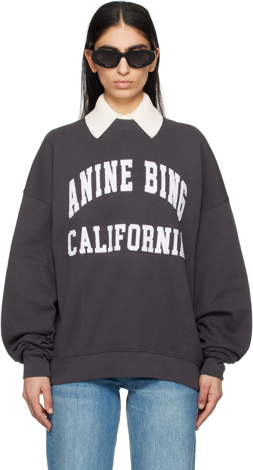 Pulover Anine Bing Anine Bing Miles Sweatshirt Siva | A-08-10025-009