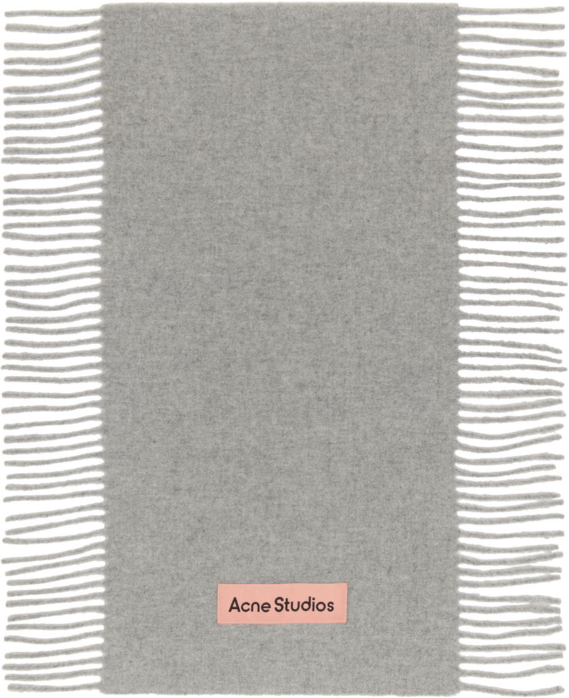 Šala Acne Studios Fringe Wool Scarf Siva | CA0368-