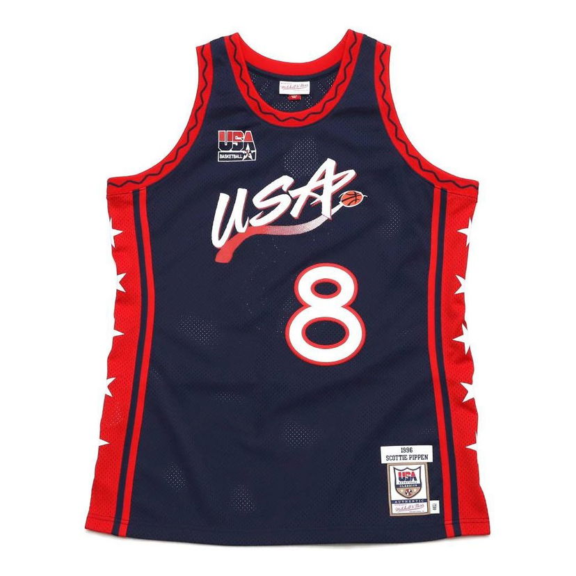 Majica brez rokavov Mitchell & Ness Mitchell & Ness Team USA Scottie Pippen Basketball Jersey Modra | AJY4SB19062-USANAVY96SPI