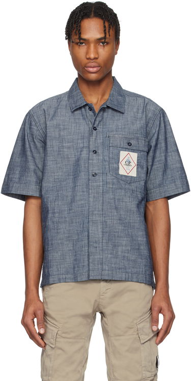 Srajce C.P. Company C.P. Company Chambray Short Sleeve Shirt Modra | 18CMSH151A-110065W, 0