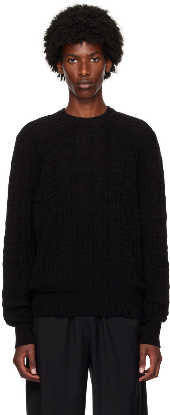 Pleteni pulover Givenchy Black 4G Sweater Črna | BM90RX4YJJ001