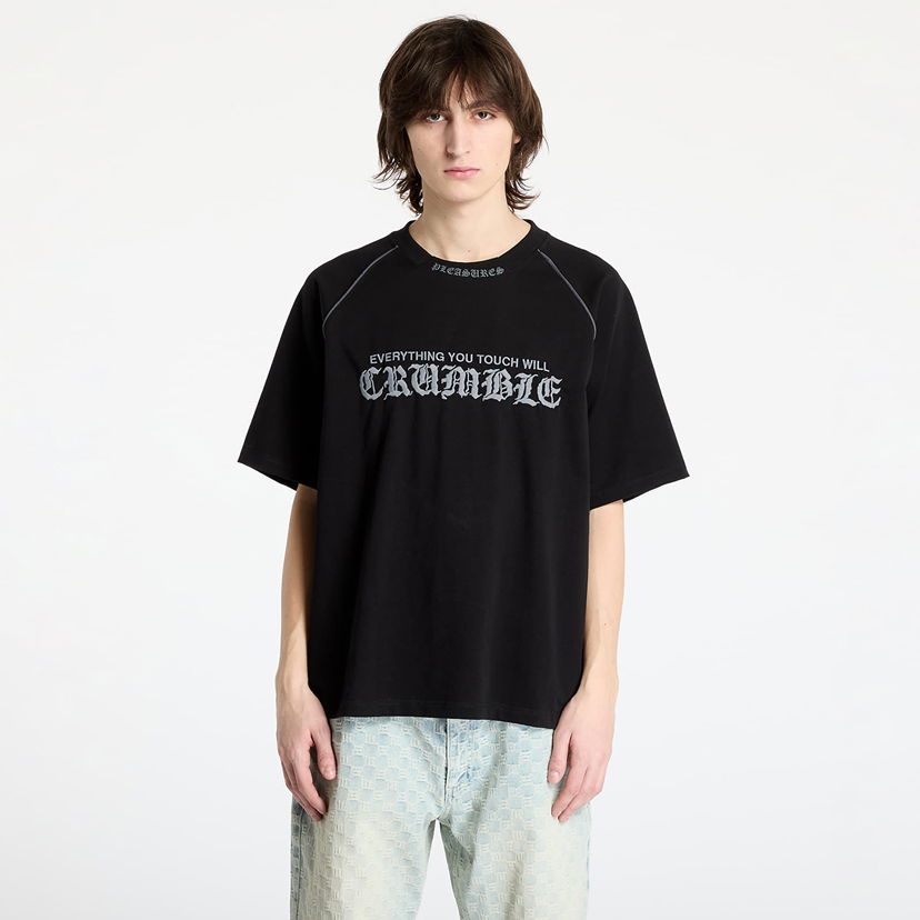 Majica Pleasures PLEASURES Crumble Heavyweight Raglan T-Shirt Črna | P25SP026 BLACK