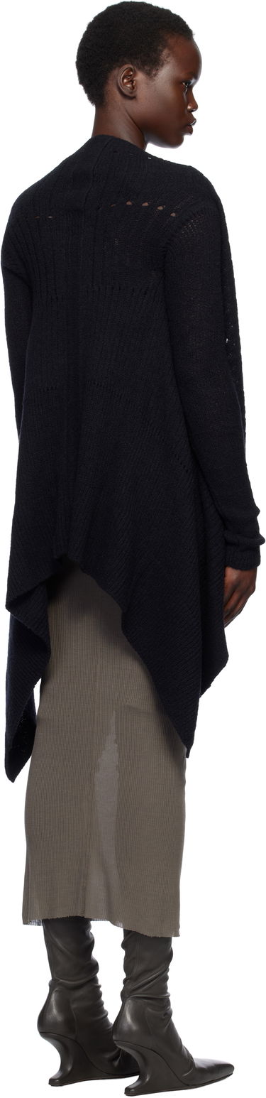 Pleteni pulover Rick Owens Rick Owens Hollywood Medium Wrap Cardigan Črna | RP01E7642 KGRID, 2