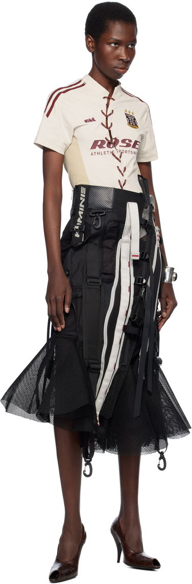 Krila Junya Watanabe Junya Watanabe Multi Fabrics Mix Midi Skirt Črna | JO-S016-051-1, 3