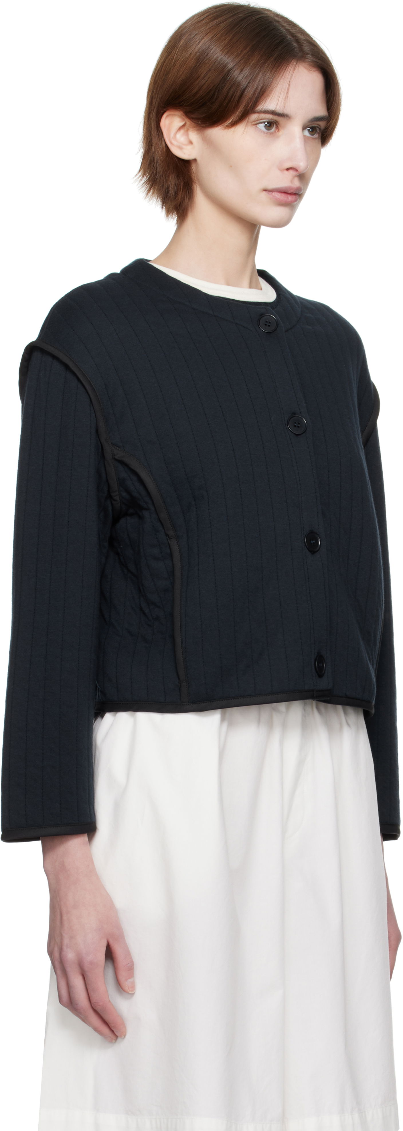 Pleteni pulover A.P.C. A.P.C. Garance Cropped Quilted Jacket Črna | COHGW-F32010, 1