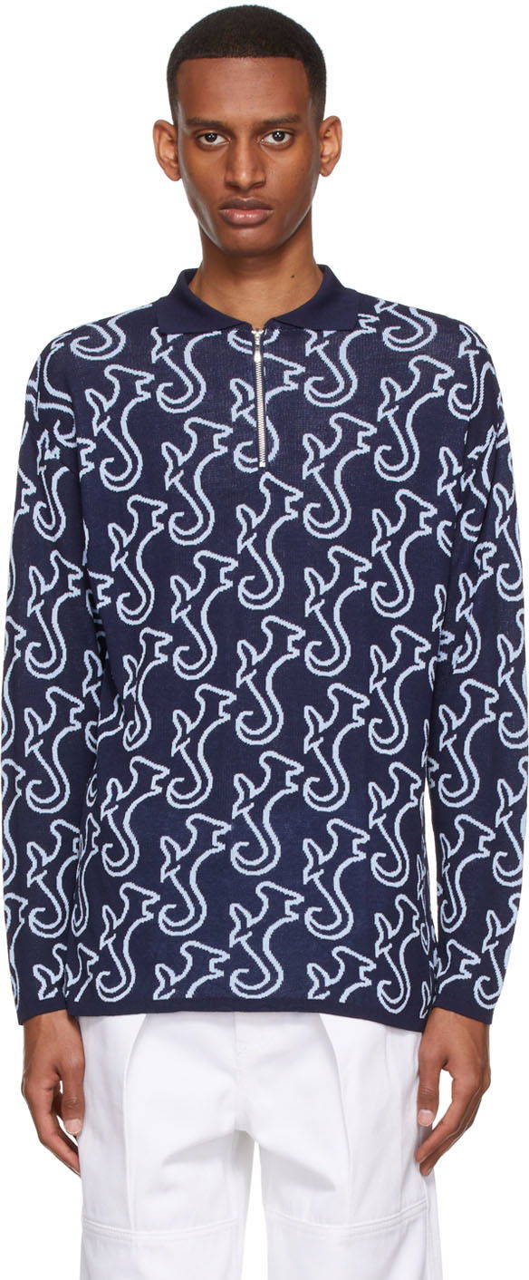 Polo majica Serapis Hippocampus Print Polo Shirt Modra | SS22_KP_1