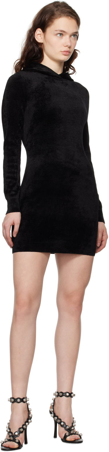 Obleke Alexander Wang Alexander Wang.t Embossed Logo Hoodie Minidress Črna | 4KC4243014, 3