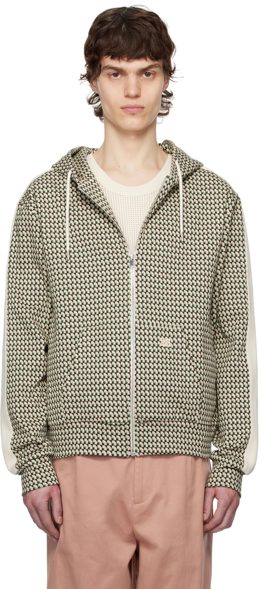 Pulover Wales Bonner Wales Bonner Power Zip Hoodie Bež | US25JE35-JE22 - 1780 JACQUARD