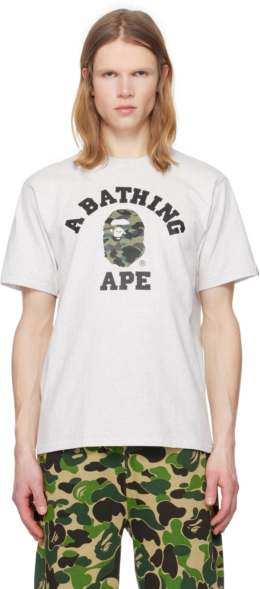 Majica BAPE A Bathing Ape College T-Shirt Siva | 001TEK801010M