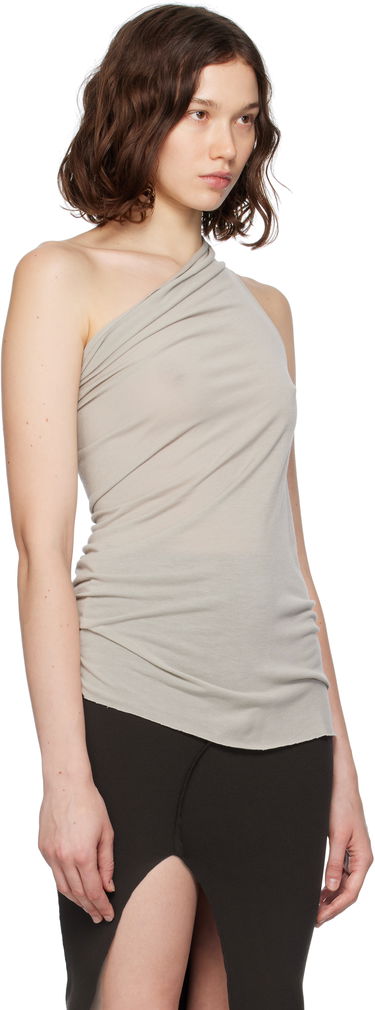 Majica brez rokavov Rick Owens Rick Owens Athena One-Shoulder Tank Top Bež | RP02E4138 JS, 1