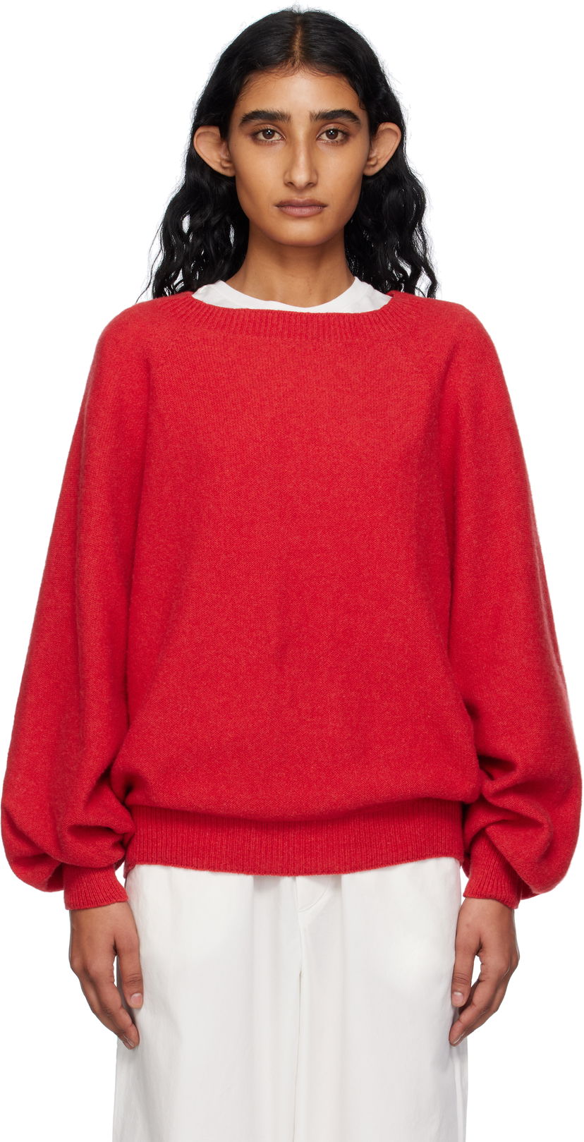 Pleteni pulover Baserange Baserange Soar Purl Sweater Rdeča | PUSOS-RC-AU25
