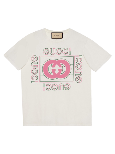 Majica Gucci Oversized Vintage Logo Print T-Shirt Bež | 717422 XJEWG 9095