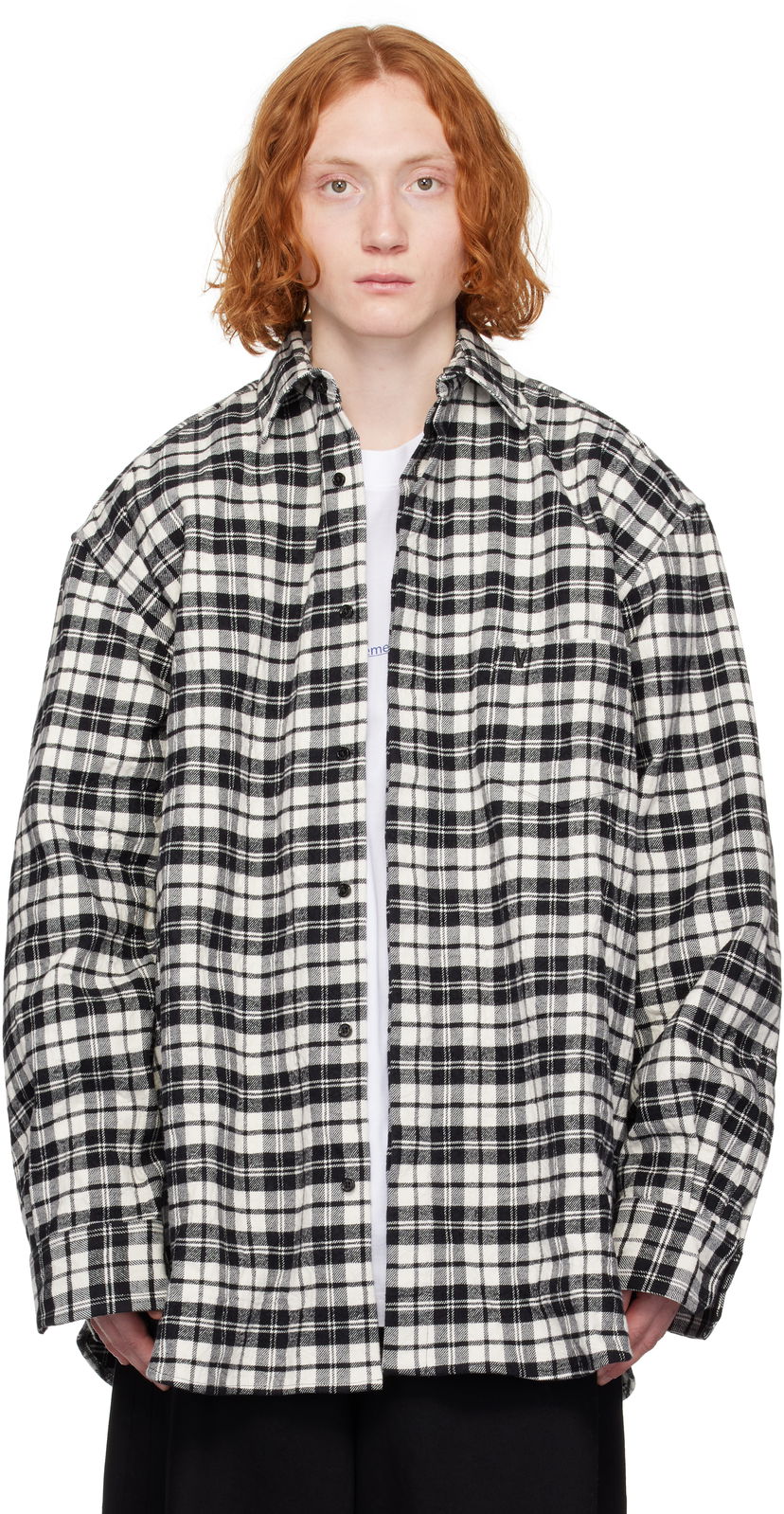 Srajce VETEMENTS Vetements Wrinkled Pyjama Plaid Shirt Bela | UA66SH120B