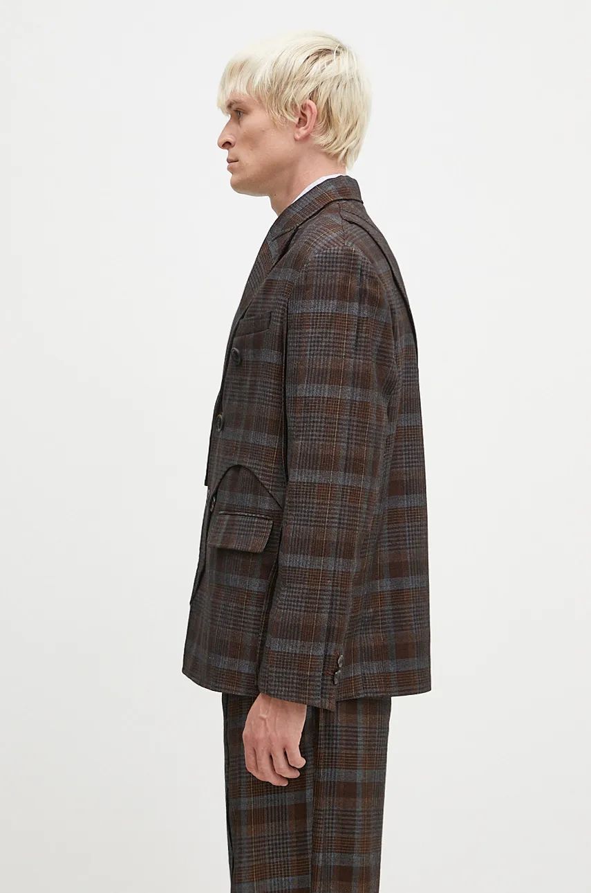 Jakna Andersson Bell Soe Check Wrap Double Breasted Jacket Rjava | awa628m, 1