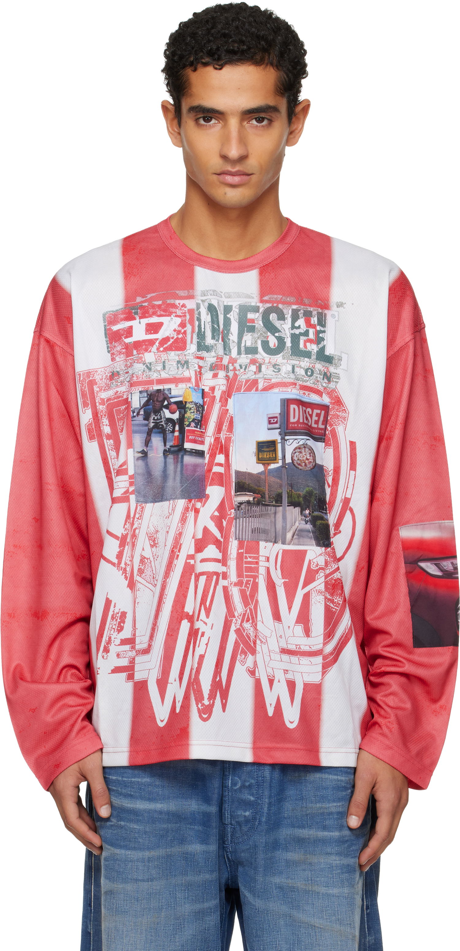 Majica Diesel T-Ruby Striped Graphic Long Sleeve T-Shirt Večbarvna | A19539-0LKCC-42AA, 0