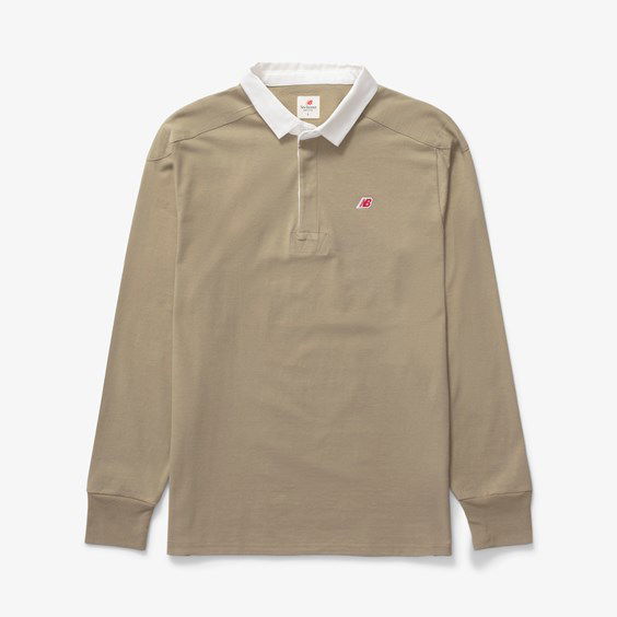 Polo majica New Balance Made In Usa Long Sleeve Polo Bež | MT33545TCO, 0