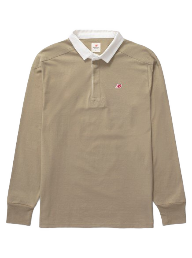 Polo majica New Balance Made In Usa Long Sleeve Polo Bež | MT33545TCO