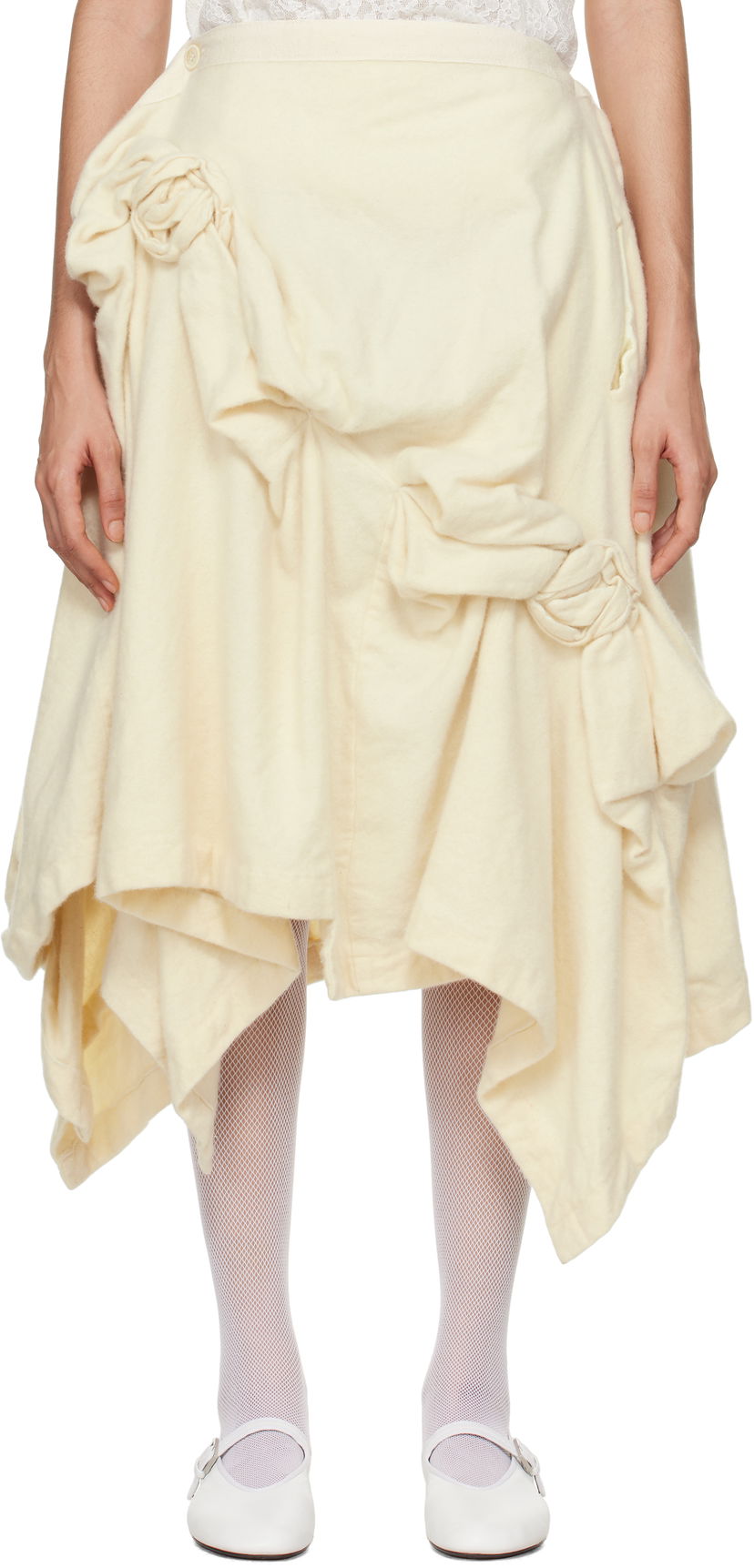 Krila Comme des Garçons Comme Des Garcons Wool Midi Skirt Bež | TN-S013-051
